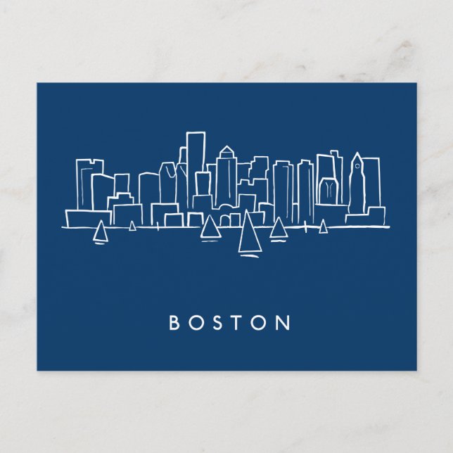 Boston Skyline Postcard (Front)