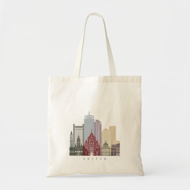 Boston skyline poster tote bag (Front)