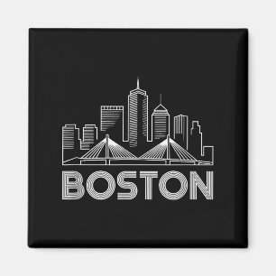 Boston Skyline Retro Vintage City Lovers  Magnet