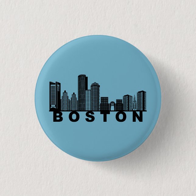 Boston Skyline Silhouette  3 Cm Round Badge (Front)