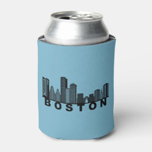 Boston Skyline Silhouette Can Cooler