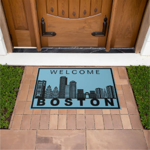 Boston Skyline Silhouette Doormat