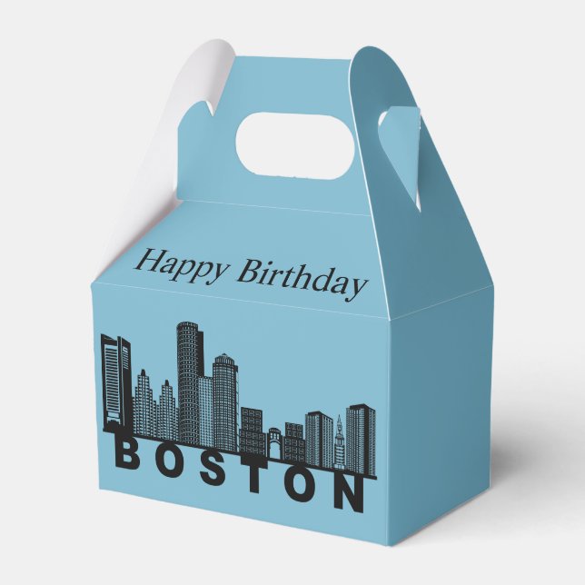 Boston Skyline Silhouette  Favour Box (Front Side)