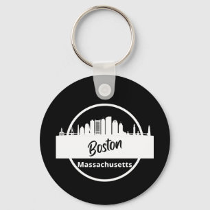 Boston Skyline Silhouette Key Ring
