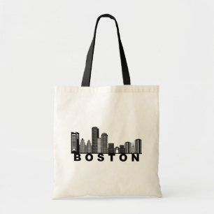 Boston Skyline Silhouette Tote Bag
