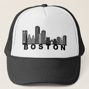 Boston Skyline Silhouette Trucker Hat