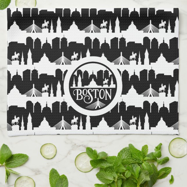 Boston Skyline Tea Towel (Folded)