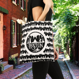 Boston Skyline Tote Bag