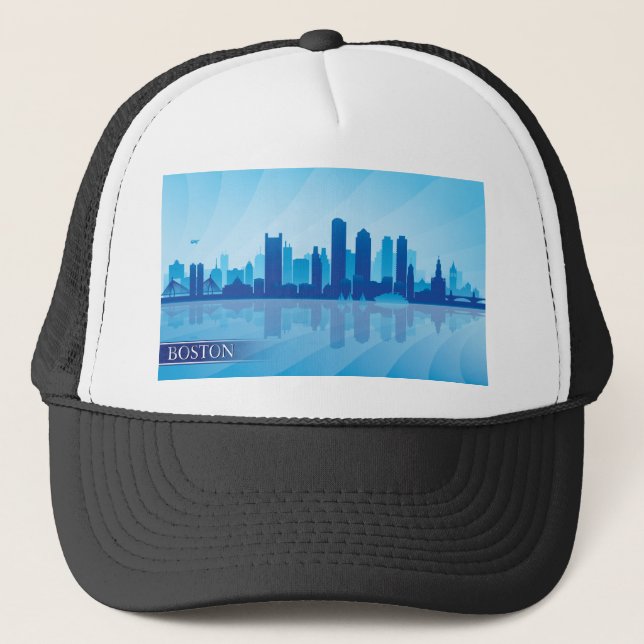 Boston Skyline Trucker Hat (Front)