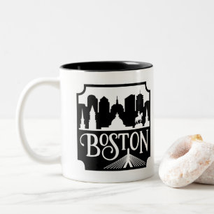 Boston Skyline Two-Tone Coffee Mug