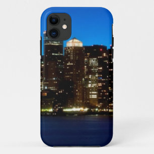 Boston skyline with moon iPhone 11 case