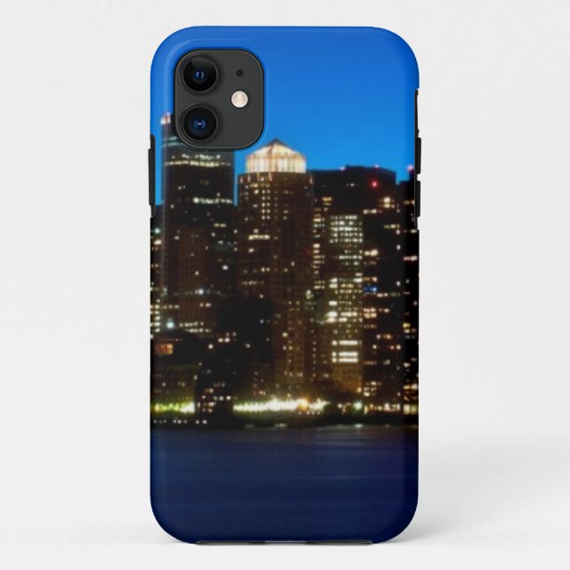 Boston skyline with moon Case-Mate iPhone case (Back)