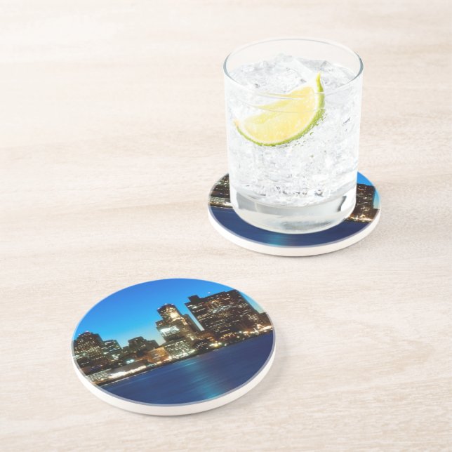 Boston skyline with moon coaster (Side)