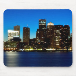 Boston skyline with moon mouse mat