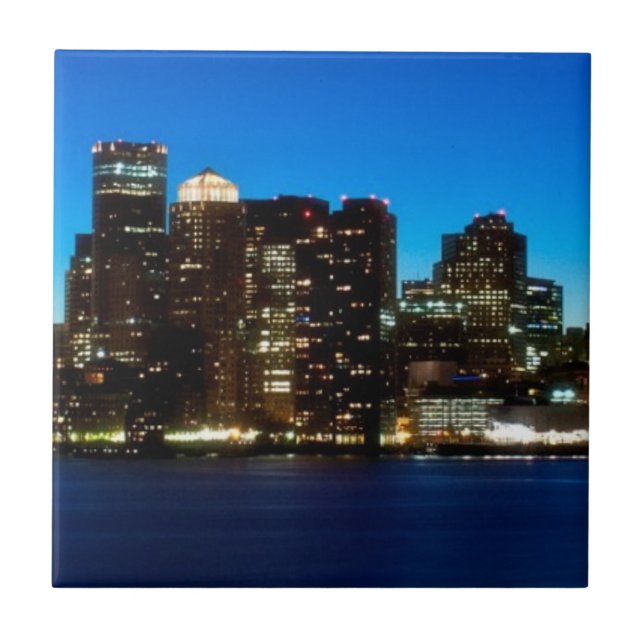 Boston skyline with moon tile (Front)