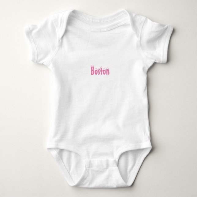 "Boston" snow pink - Baby Bodysuit (Front)