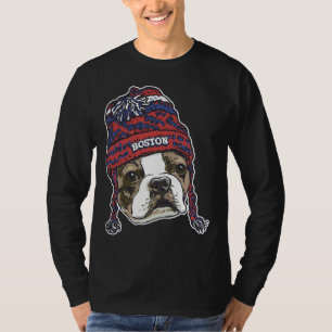 Boston Sports Terrier Red Beanie T-Shirt