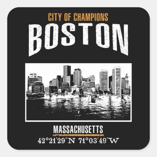 Boston Square Sticker (Front)