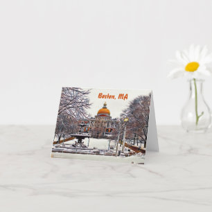 Boston State House in Winter  Card