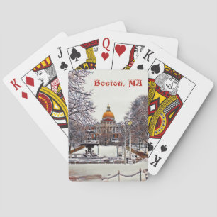 Boston State House in Winter Playing Cards