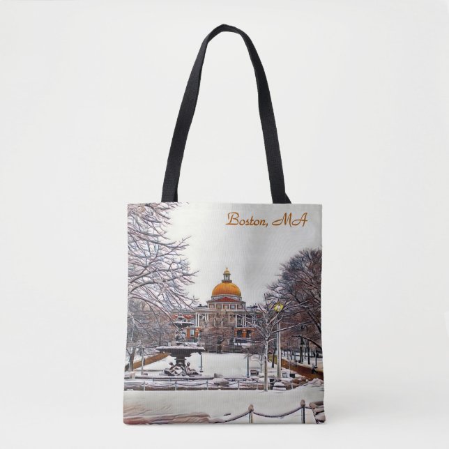 Boston State House in Winter  Tote Bag (Front)