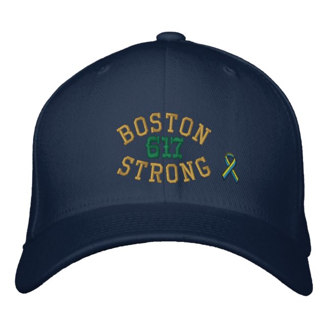 Boston Strong 617 Ribbon Edition Embroidered Hat (Front)