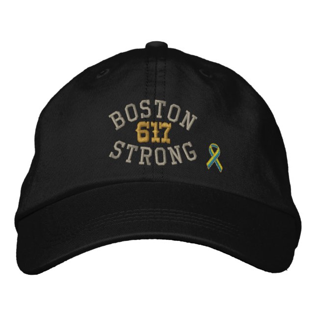 Boston Strong 617 Ribbon Edition Embroidered Hat (Front)