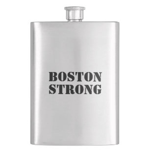"Boston Strong" black stainless Hip Flask