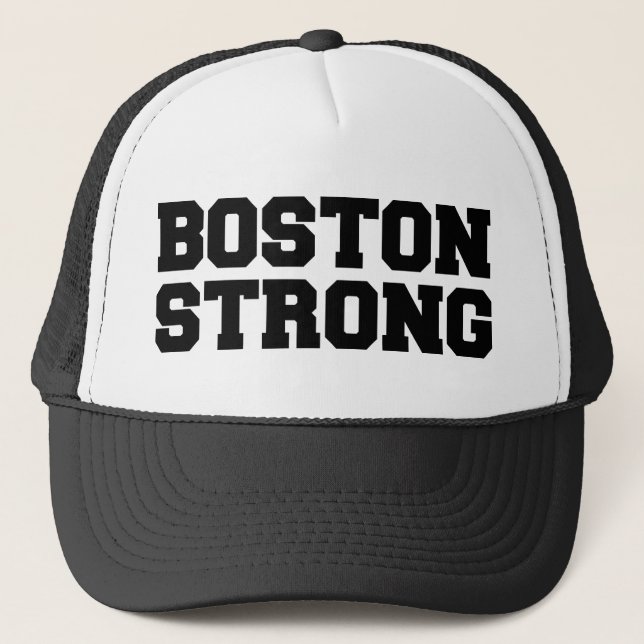 boston strong black text hat (Front)