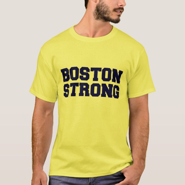 boston strong blue text shirt (Front)