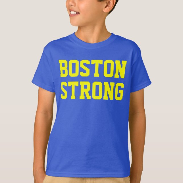 Boston strong blue yellow T-Shirt (Front)