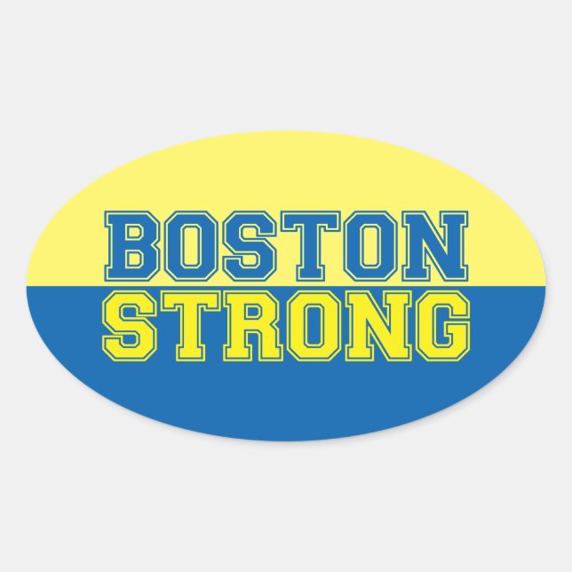 Boston Strong Graphic Style Oval Sticker (Front)