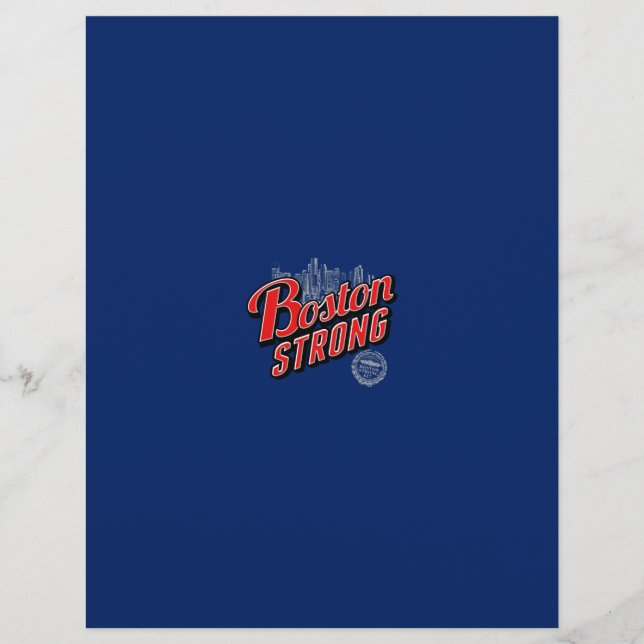 Boston Strong in red and blue decor (Front)
