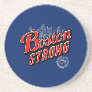 Boston Strong in red and blue decor Coaster