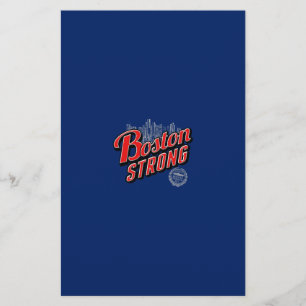 Boston Strong in red and blue decor Stationery