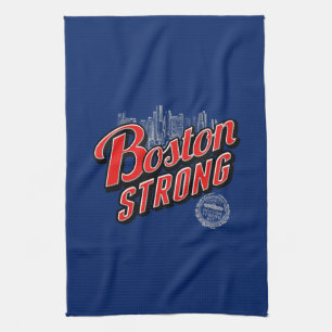 Boston Strong in red and blue decor Tea Towel