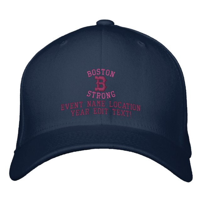 Boston Strong Personalizable EDIT TEXT Embroidered Hat (Front)