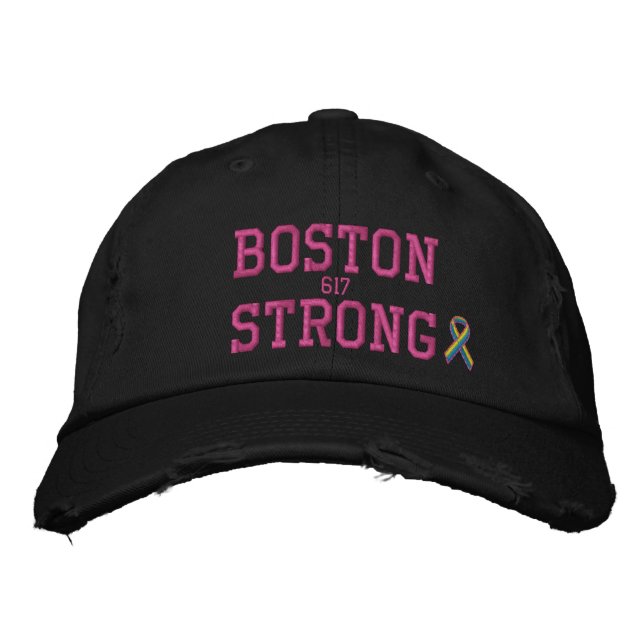 Boston Strong Ribbon Edition Embroidered Hat (Front)