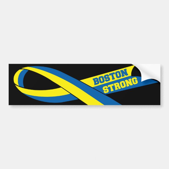 Boston Strong Ribbon Style Bumper Sticker (Front)