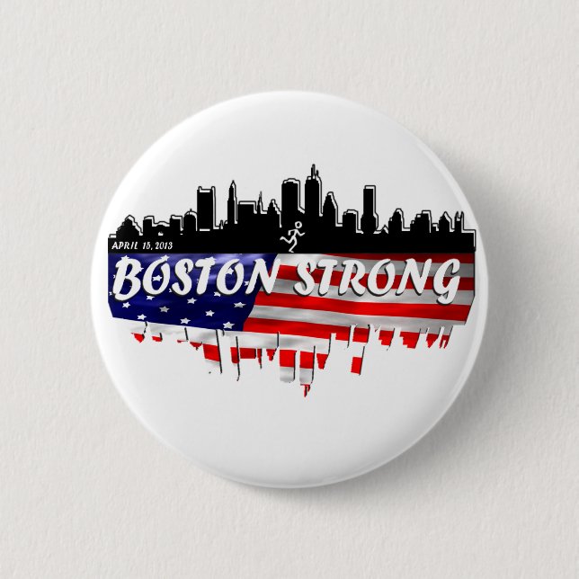 Boston Strong Run 6 Cm Round Badge (Front)