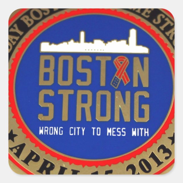 ------------------------------------BOSTON STRONG- SQUARE STICKER (Front)
