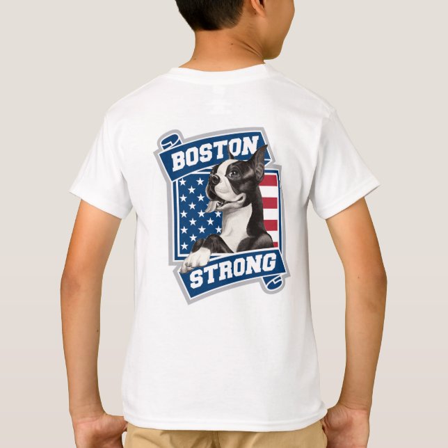 BOSTON STRONG TERRIER crest style T-Shirt (Back)