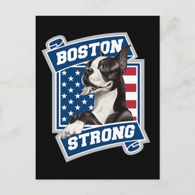 BOSTON STRONG TERRIER POSTCARD (Front)