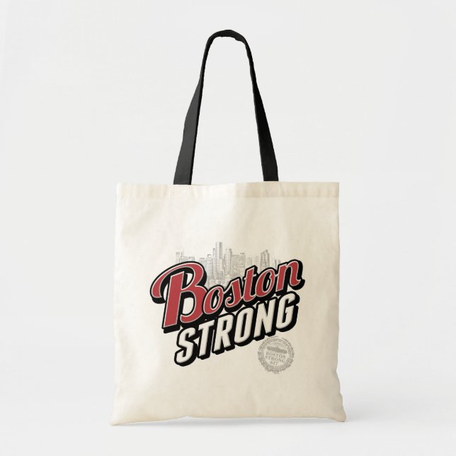 Boston Strong Typographic Style Tote Bag (Front)