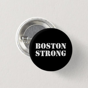 "Boston Strong" white black 3 Cm Round Badge