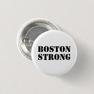 "Boston Strong" white black 3 Cm Round Badge