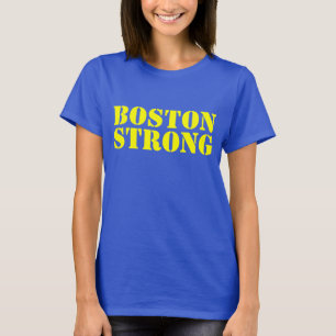 BOSTON STRONG Yellow And Blue Stencil T-shirt