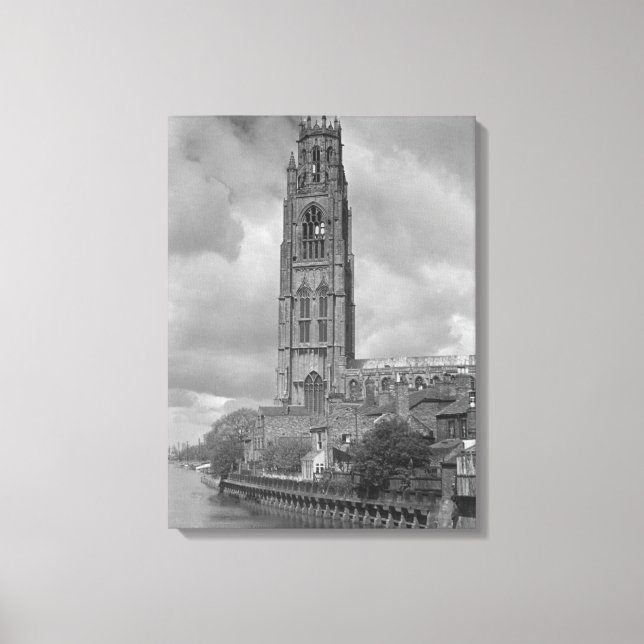 Boston Stump and River Welland, Lincolnshire Canvas Print (Front)
