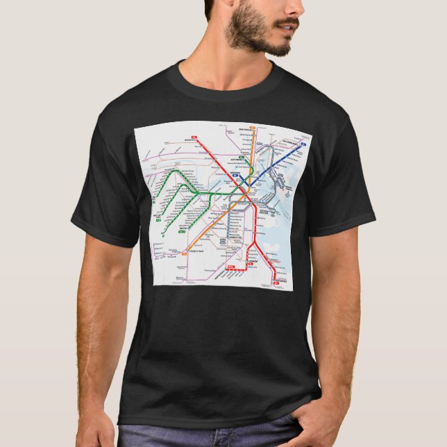Boston subway map  United States  T-Shirt (Front)