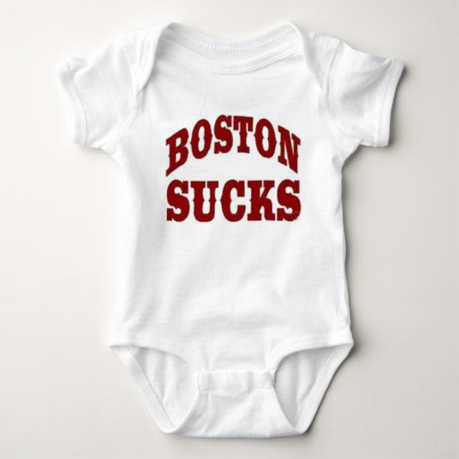 Boston Sucks Baby Bodysuit (Front)